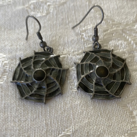 Pair of Pierced Earrings Whimsical Ghost 👻 and Cobweb Theme - Picture 4 of 5